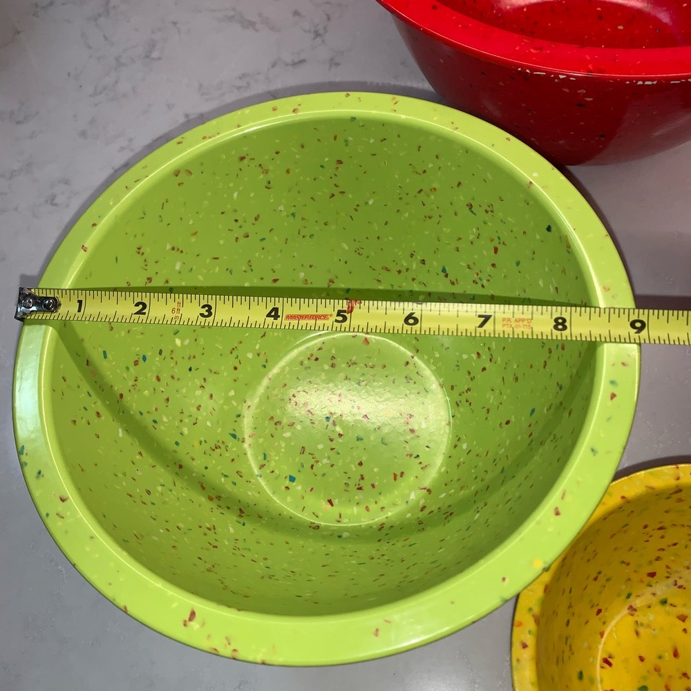 ZAK! Colorful 4 Confetti Melamine Nesting Mixing Bowls - Picture 3 of 8